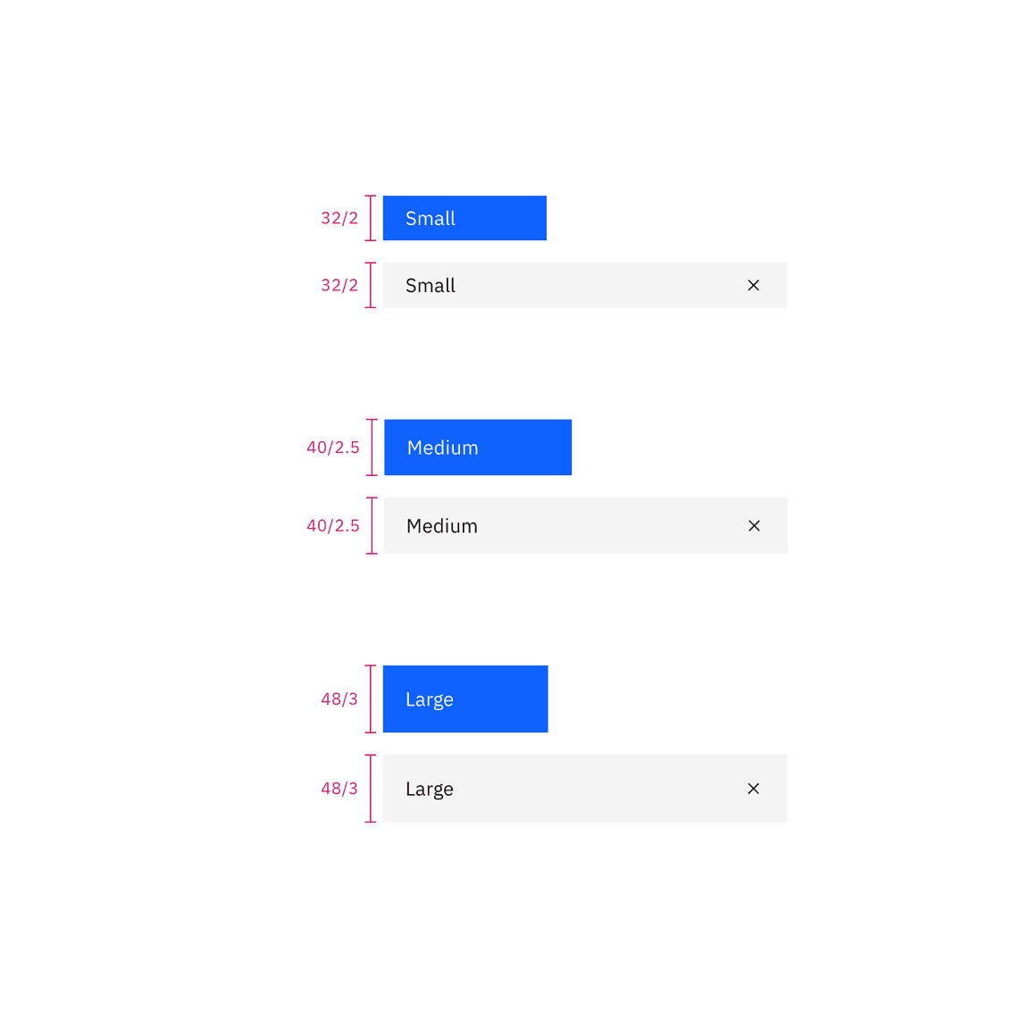 Sizes for file and button