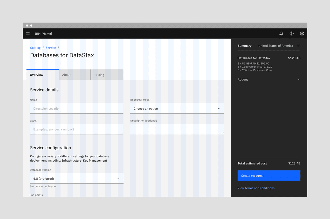 Example of contained tabs using grid aware alignment