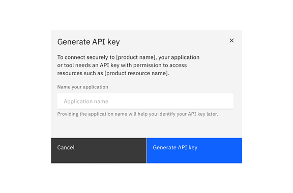 Generate an API key – Carbon Design System
