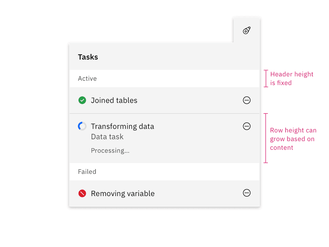 Row content size for disclosed variant