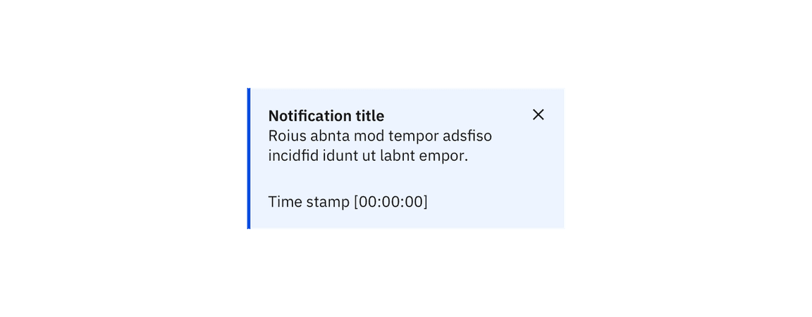 Example of close in a toast notification