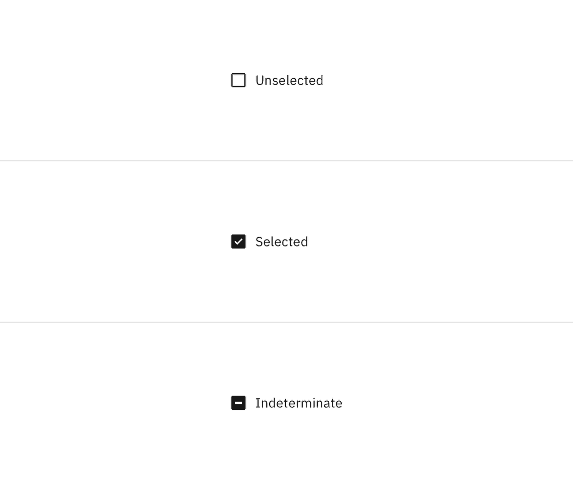 Checkbox states