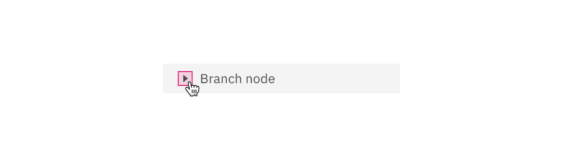 Example showing click target areas for a branch node