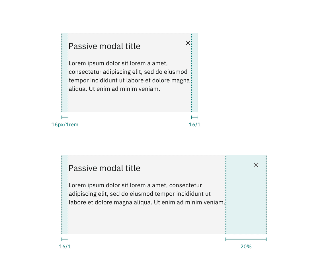 Margin-right for modals less than 36% and greater than 36%