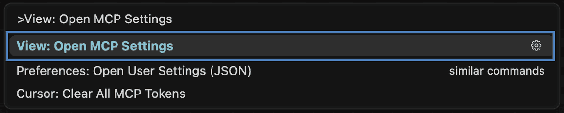Cursor MCP Settings