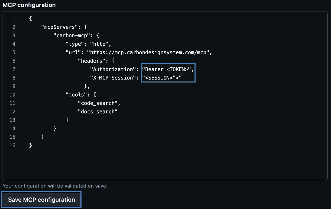 GitHub Save MCP Config