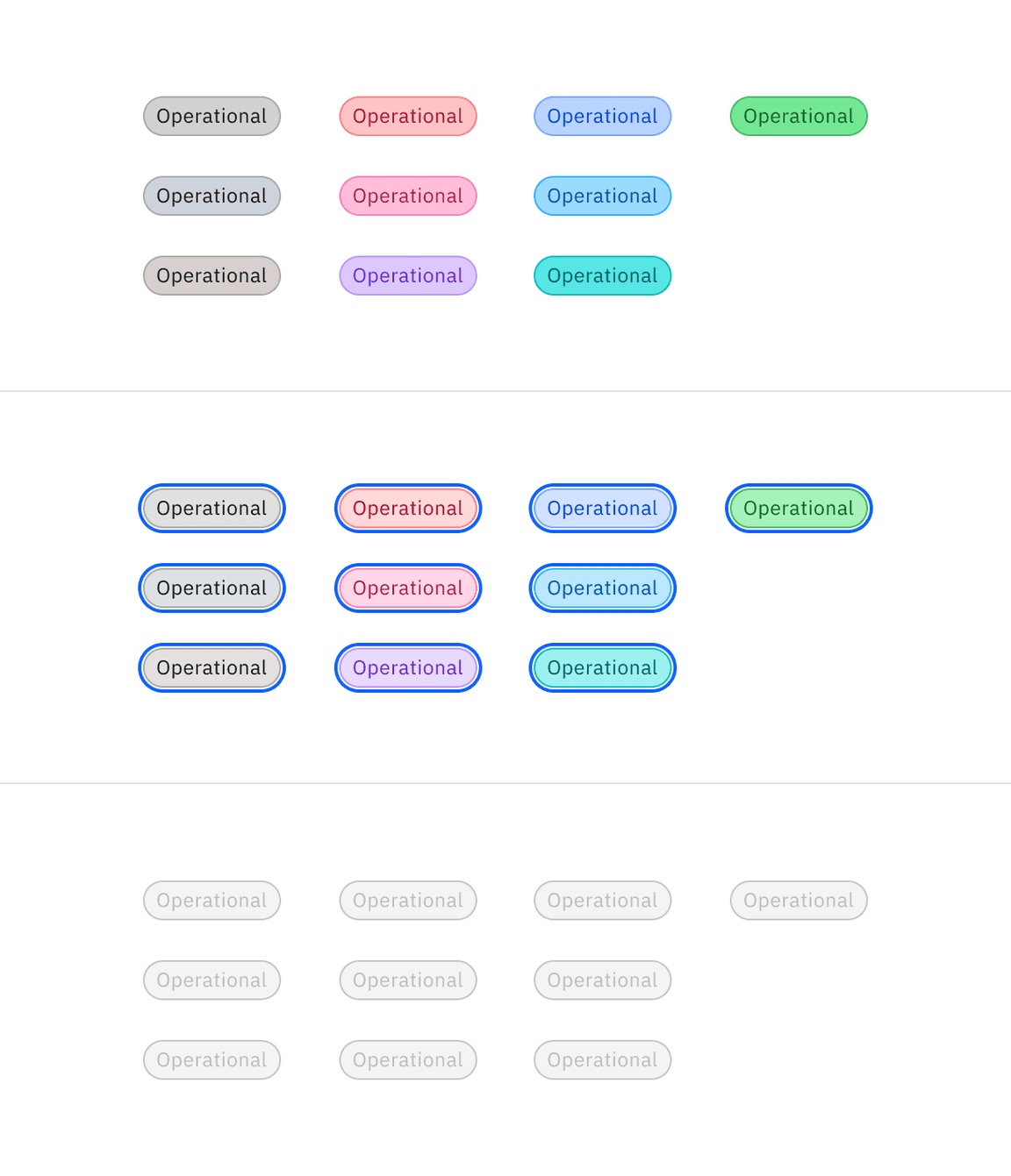 Operational tag interactive colors.