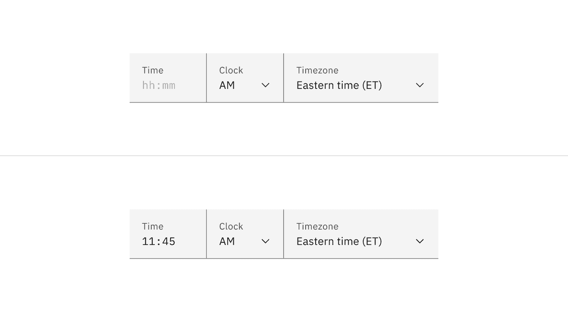 Fluid time picker input colors