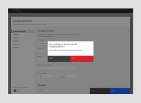 Toggle view - hide all available options warning modal