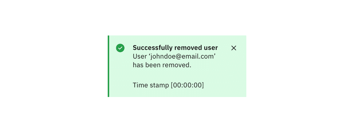 Example of a successful delete notification