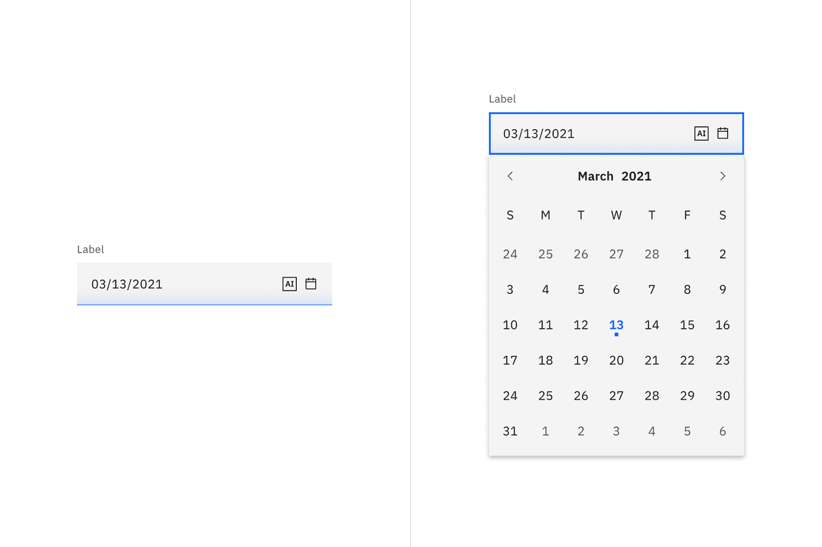 Default date picker with AI presence