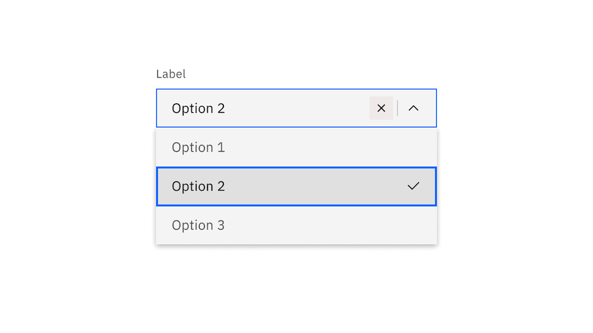 Combo box and filterable dropdown clear click target.