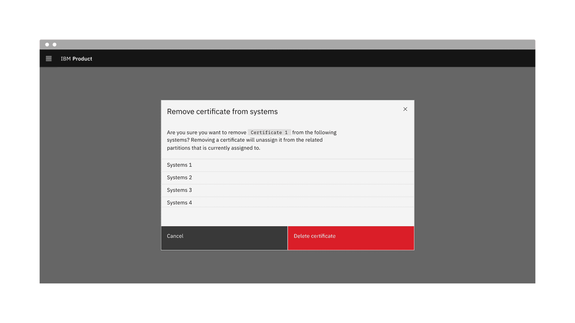 Danger button in the context of a product UI.