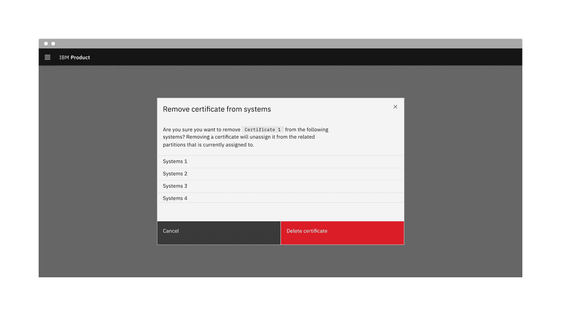 Danger button in the context of a product UI.