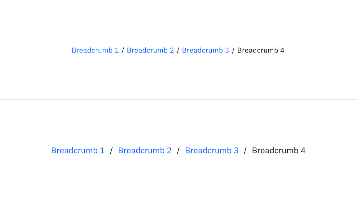 Breadcrumb sizing example