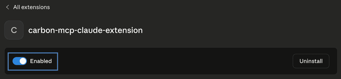Carbon MCP Claude Desktop extension