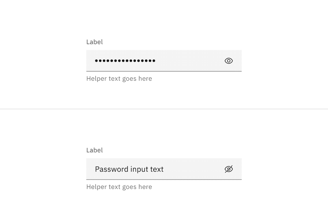 Example of an enabled password input in the default style