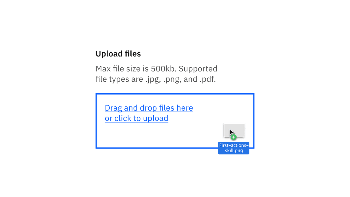 Drag and drop file uploader in context example