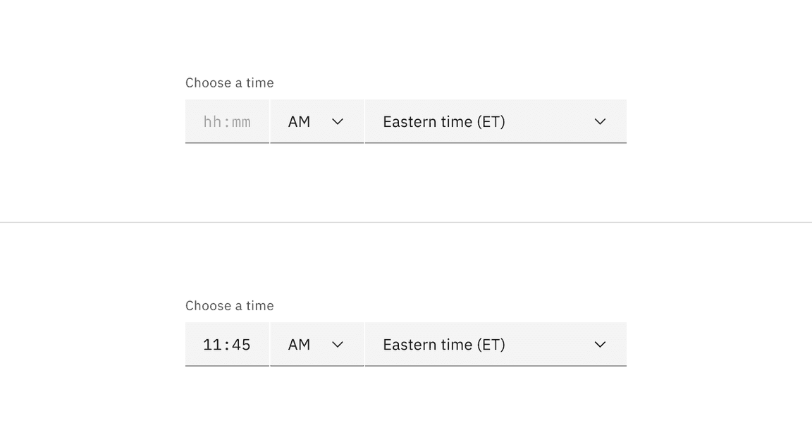 Default time picker input colors