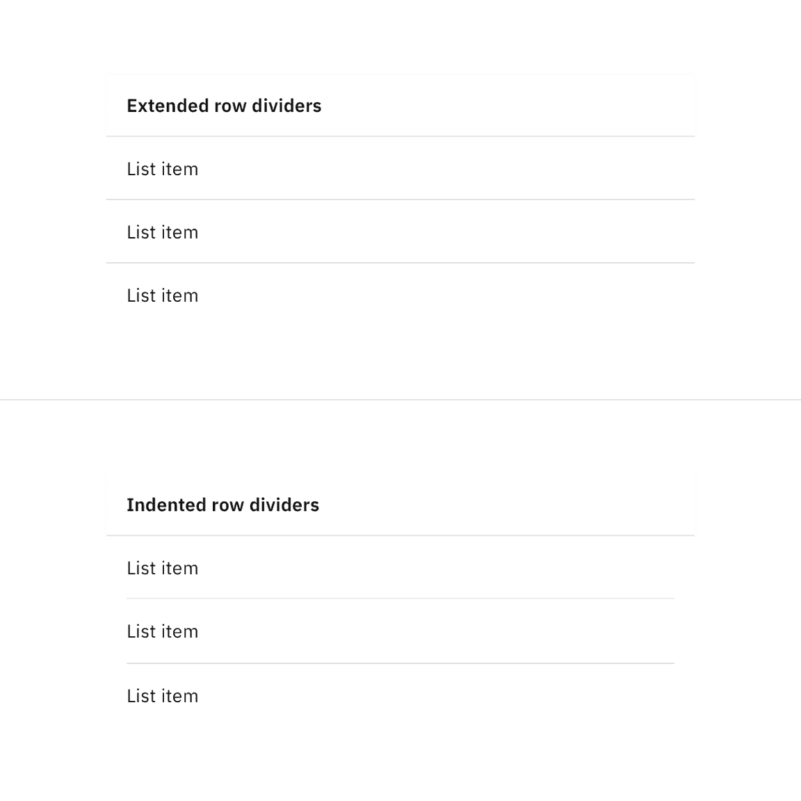 Contained list row dividers