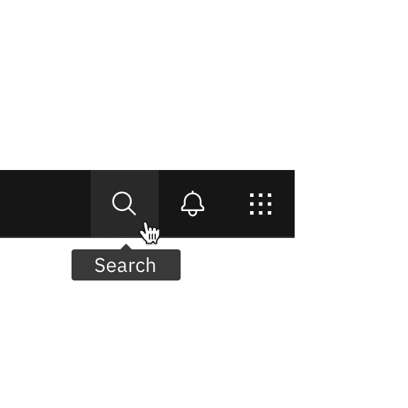the search icon-only button has a 'search' tooltip