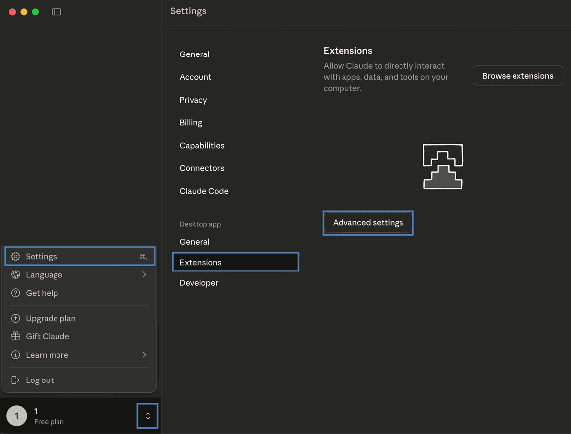 Claude Desktop Step 1