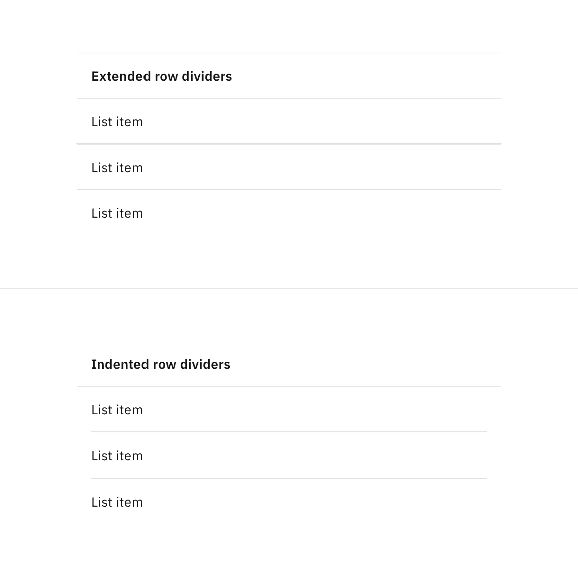Contained list row dividers