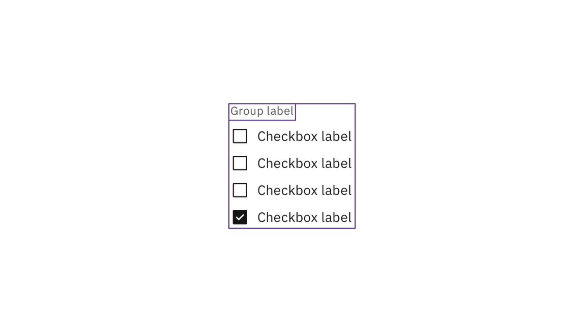 checkbox items with group label